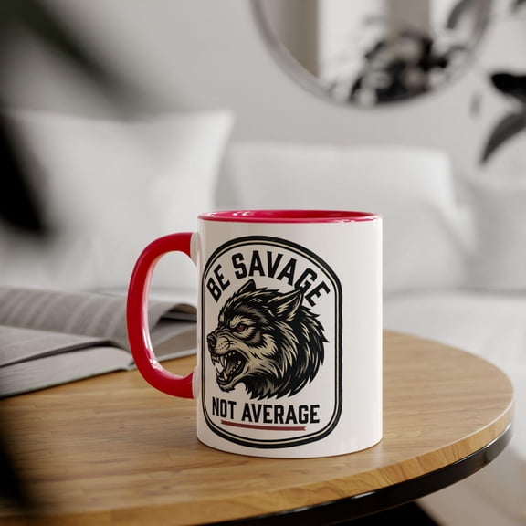 Be Savage Not Average Wolf Mug | Accent 11oz