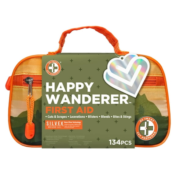 Be Smart Get Prepared Outdoor First Aid - Happy Wanderer, 134 Piece