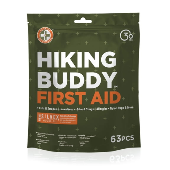 Hiking Buddy First Aid Kit by Be Smart Get Prepared, 65 Pieces