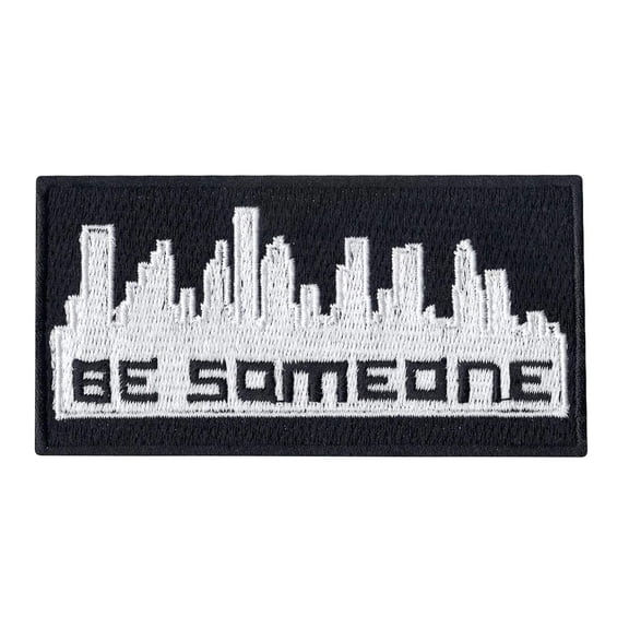 Be Someone Houston Texas Graffiti Iron on Patch (Black)