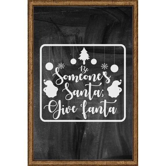 Be Someone's Santa Give Fanta Christmas Tree Snow Tin Sign Chalk Board Wall Art Decor Funny Gift 12 x 18 Inch