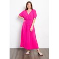 thumbnail image 1 of Be Stage Full Size Shirred Front Short Sleeve Maxi Dress, 1 of 1
