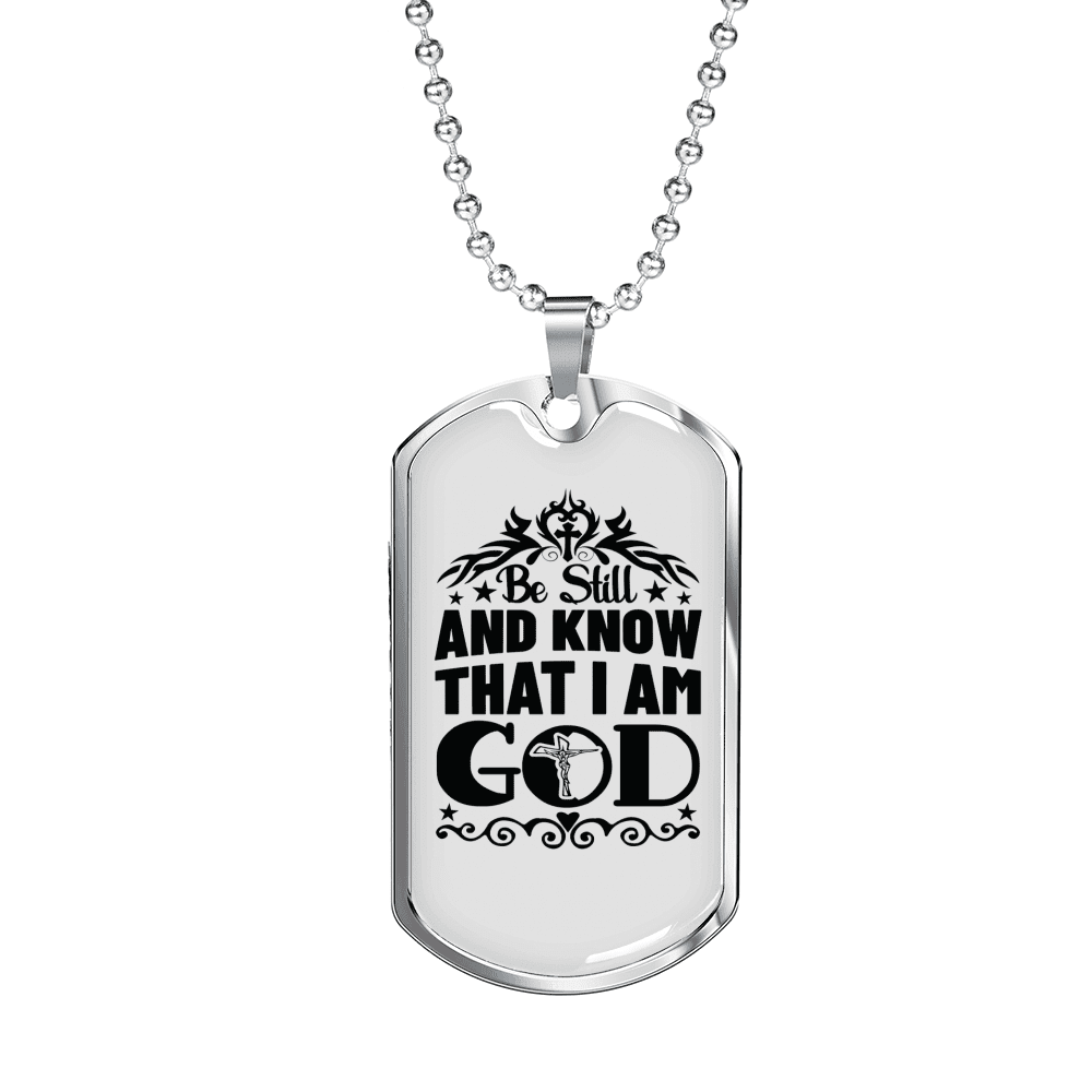 Be Still And Know Psalm 46:10 Necklace Stainless Steel or 18k Gold Dog ...