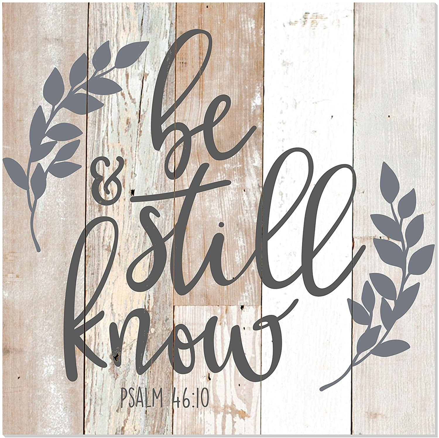 MRC Legno Cartello Parete Farmhouse 'Be Still And Know That I AM God' – 30x30 Cm, Betulla Del Baltico