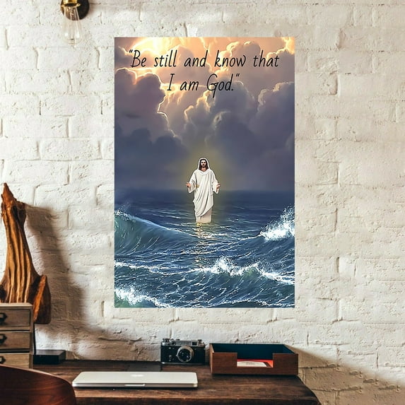Be Still And Know That I Am God Poster Jusus poster 11 x 17 Inch Poster