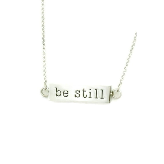 Be Still Essential Oil Diffuser Stainless Steel Bar Necklace- 22-24"