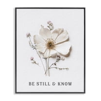 Be Still & Know Pressed Flowers Black Framed Giclee Art, design by Lettered and Lined
