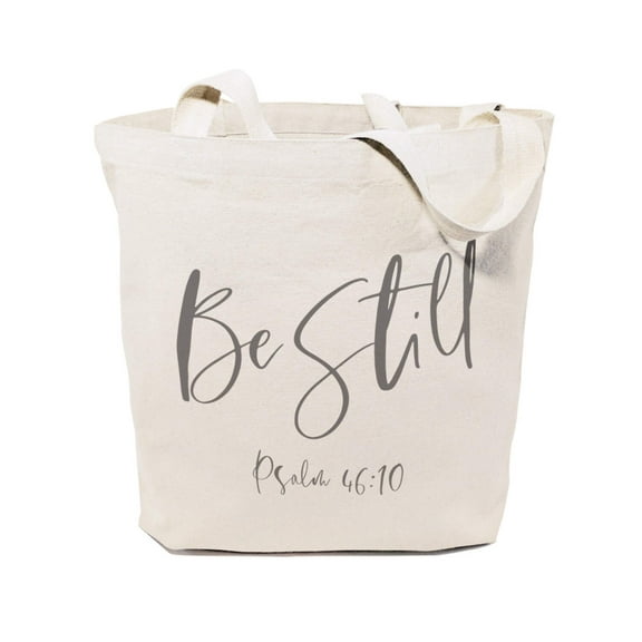 Be Still, Psalm 46:10 Cotton Canvas Tote Bag