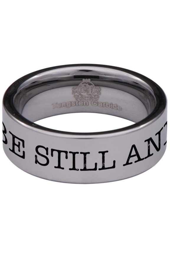 Be Still and Know That I am God Style 2 Tungsten Carbide Ring