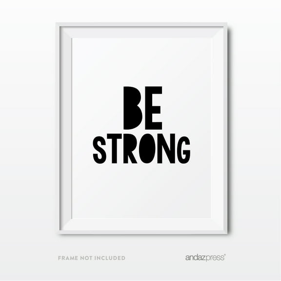 Be Strong, Be Brave Nursery Kids Room Wall Art, Modern Black and White, 2-Pack