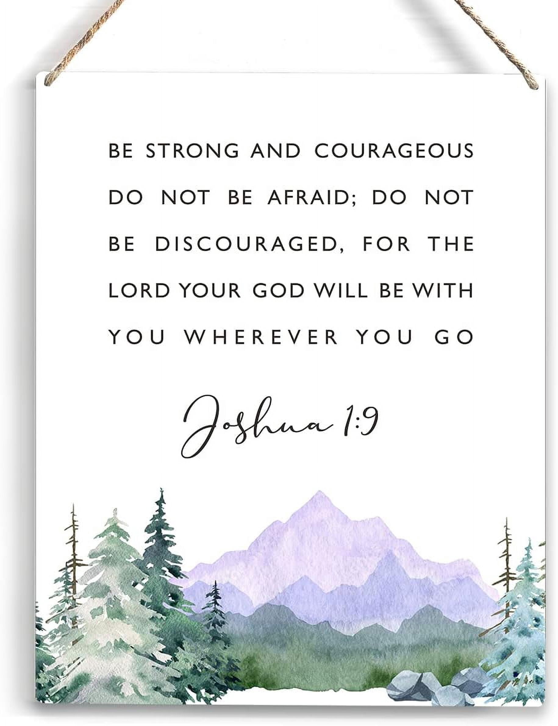 Be Strong and Courageous Bible Verse Wood Sign Rustic Joshua 19 ...