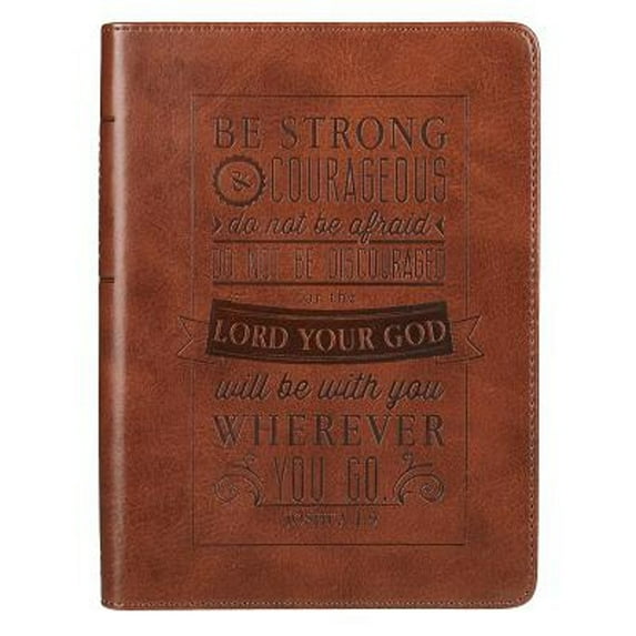 Pre-Owned Christian Art Gifts Classic Handy-Sized Journal Be Strong and Courageous Joshua 1:9 Bible Verse Inspirational Scripture Notebook W/Ribbon, Faux Leathe (Paperback) 1432115464 9781432115463