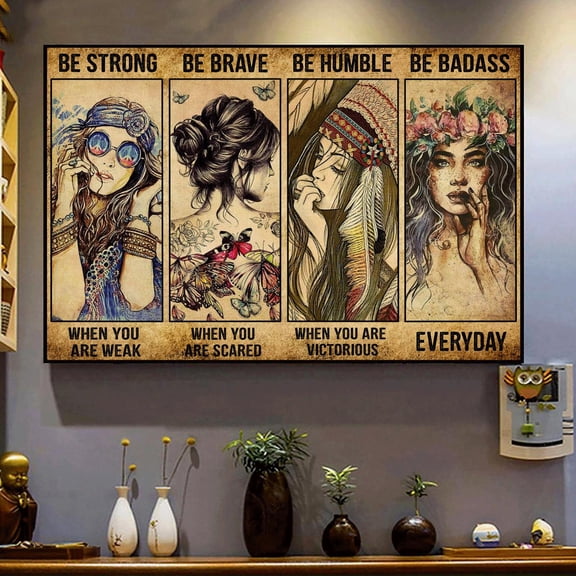 Be Strong When You Are Weak Digital Hippie Poster Hippie Wall Decor Hippie Wall Art Hippie Home Decor Hippie Poster Vintage 11 x 17 Inch Poster