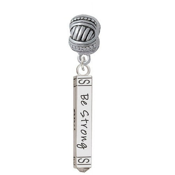 Be Strong and Courageous Bar - Large Rope with Cross Beads Charm Bead