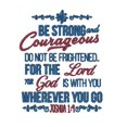 thumbnail image 1 of Be Strong and Courageous Embroidery America Premium Flour Sack Towel, 1 of 2