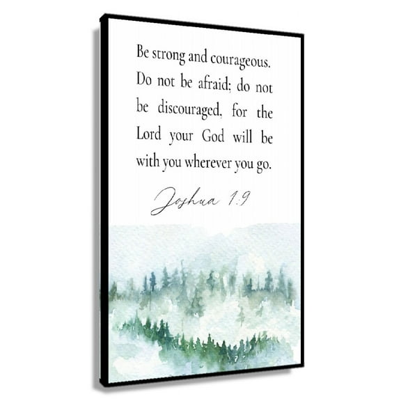 Be Strong and Courageous Printable Art. Joshua 1 9. Christian Wall Art. Bible Wall Art. Bible Verse Print. Bible Quote, Scripture Poster Landscape