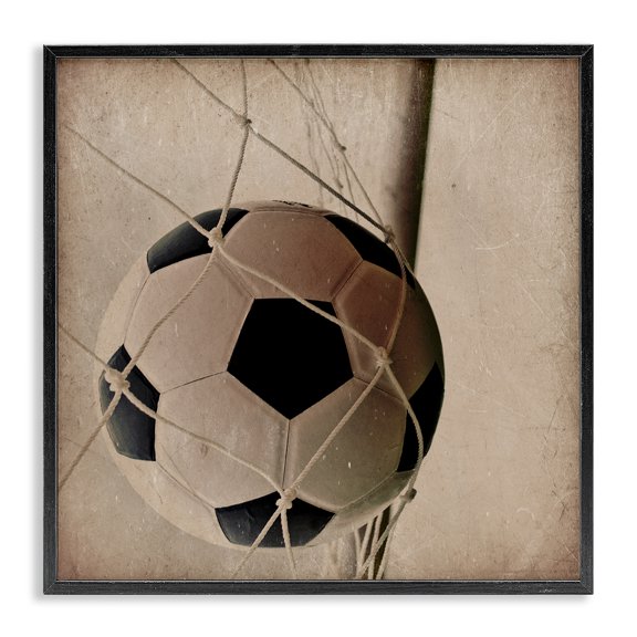 Stupell Industries Be The Ball Soccer Black Framed Giclee Art, design by Kim Allen, 12 x 12