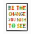 thumbnail image 1 of Be The Change Rainbow Pastel Letters Kids Inspirational Word Design Oversized Framed Giclee Texturized Art by Daphne Polselli, 1 of 7
