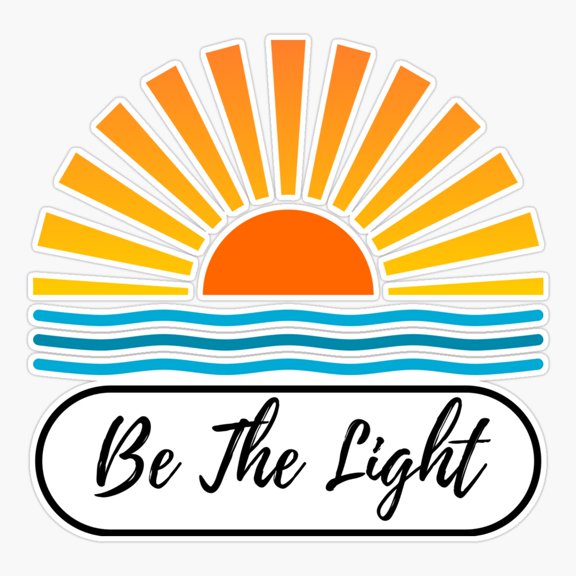 Be The Light Dark Text Sticker