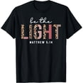 thumbnail image 1 of Be The Light Faith Jesus Christian Boho Leopard Cheetah T-Shirt Black 2X-Large, 1 of 4