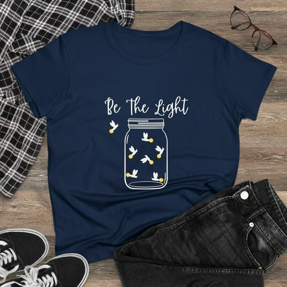 Be The Light - Fireflies Women's Fun Summer Feminine Midweight Cotton Tee