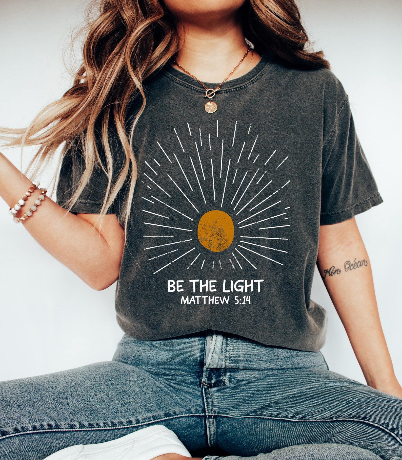 Be The Light Matthew 5:14 Bible Verse Graphic Shirt Christian Faith ...