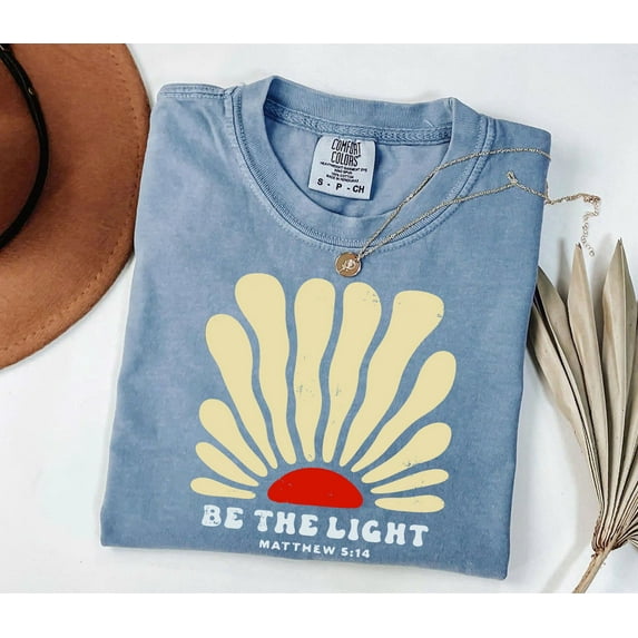 Be The Light Matthew 5:14 Christian T-Shirt - Comfort Colors Boho Tee