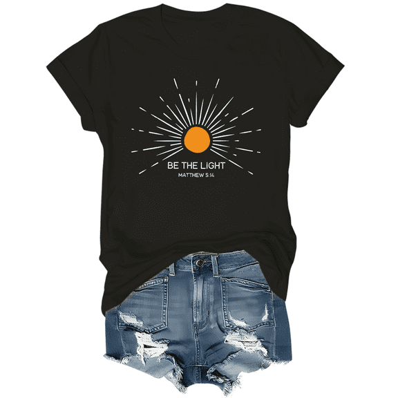 Be The Light Shirts For Women Bible Verse Shirts Jesus Tshirts Christian Tees Tops