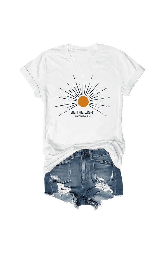 Be The Light Shirts For Women Bible Verse Shirts Jesus Tshirts Christian Tees Tops