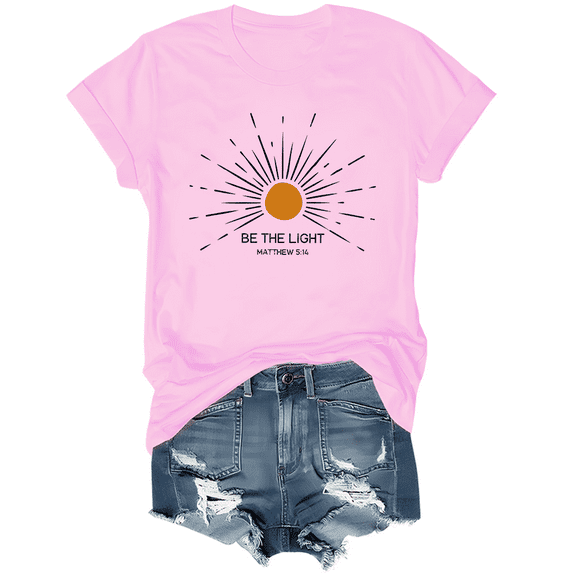 Be The Light Shirts For Women Bible Verse Shirts Jesus Tshirts Christian Tees Tops