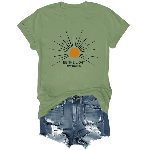 Be The Light Shirts For Women Bible Verse Shirts Jesus Tshirts Christian Tees Tops