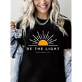 thumbnail image 1 of Be The Light Shirts for Women Print Short Sleeve Shirts for Women Black One-Piece, 1 of 4