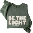 thumbnail image 1 of Be The Light Sweatshirt – Christian Christmas Sweater, Religious Bible Verse Holiday Pullover, Faith-Based Gift for Men & Women, 1 of 7