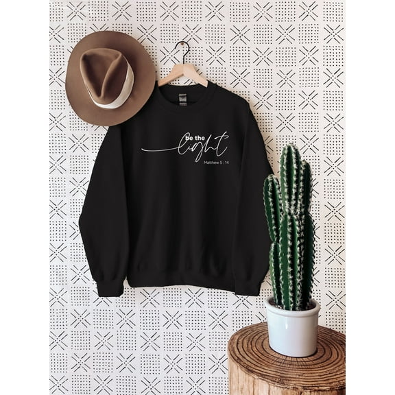 Be The Light Sweatshirt, Christian Sweatshirt, Bible Verse Shirts, Woman Christian Clothing, Faith Shirt, Matthew 5:14 Sweater