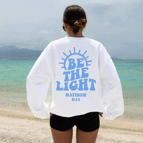 Be The Light Sweatshirt Gift For Christians, Mathew 5:14 Sweatshirt, Bible Verse Sweater, Religious Hoodie, Faith Outfit, Church Sweatshirt