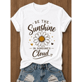 thumbnail image 1 of Be The Sunshine In Someone's Cloud Daisy Graphic T-Shirt Women Vintage Floral Positive Quote Inspirational Short Sleeve Casual Tee, 1 of 9