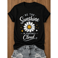 thumbnail image 1 of Be The Sunshine In Someone's Cloud Daisy Graphic T-Shirt Women Vintage Floral Positive Quote Inspirational Short Sleeve Casual Tee, 1 of 10