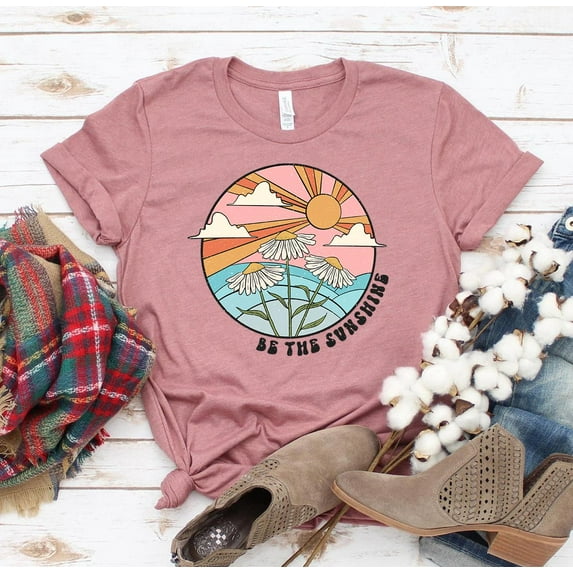 Be The Sunshine Shirt Summer For Women Kindness Tshirt Motivational Vacation Beach Sun