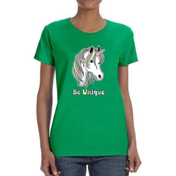 Be Unique Unicorn Design Shaped T-Shirt Women -Image by Shutterstock, Female Medium