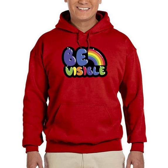 Be Visible Bubblegum Banner Hoodie Men -Smartprints Designs, Male 4X-Large
