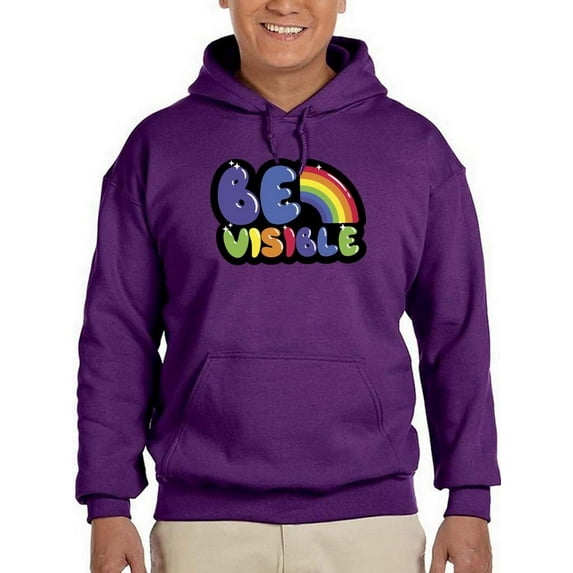 Be Visible Bubblegum Banner Hoodie Men -Smartprints Designs, Male 4X-Large