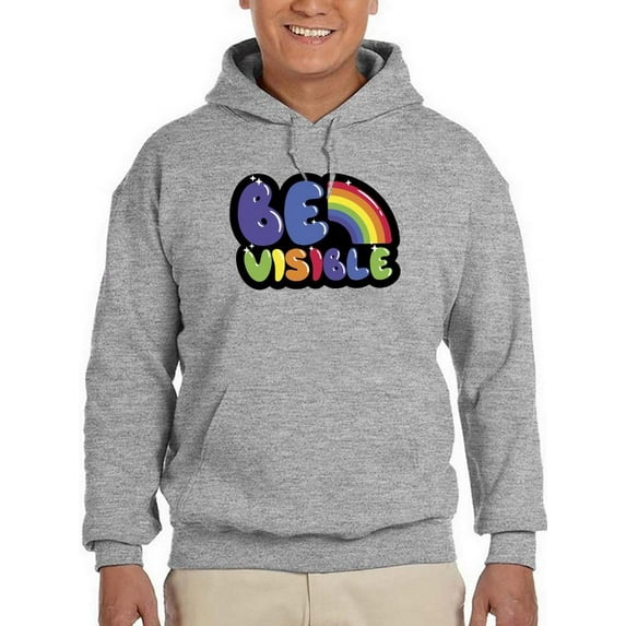 Be Visible Bubblegum Banner Hoodie Men -Smartprints Designs, Male 4X-Large