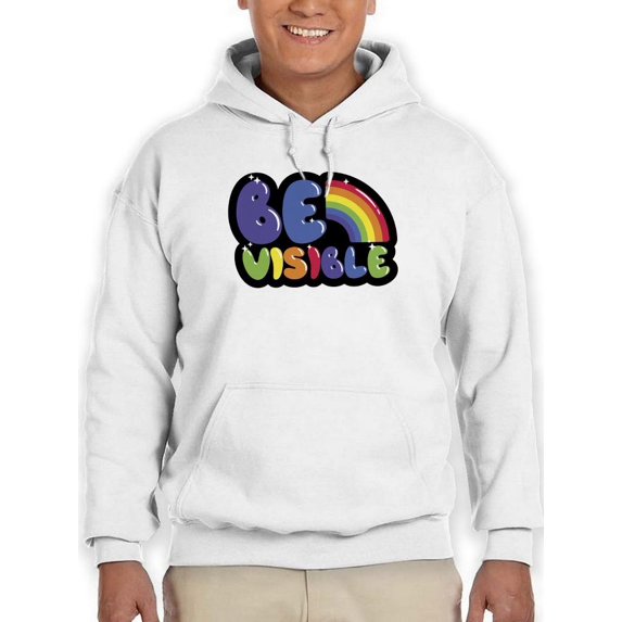 Be Visible Bubblegum Banner Hoodie Men -Smartprints Designs, Male Small