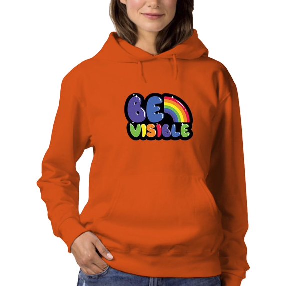 Be Visible Bubblegum Banner Hoodie Women -Smartprints Designs, Female 3X-Large