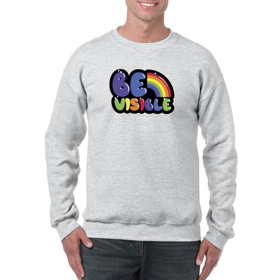 Be Visible Bubblegum Banner Sweatshirt Men -Smartprints Designs, Male 4X-Large