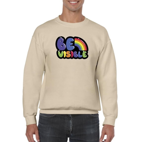 Be Visible Bubblegum Banner Sweatshirt Men -Smartprints Designs, Male Small