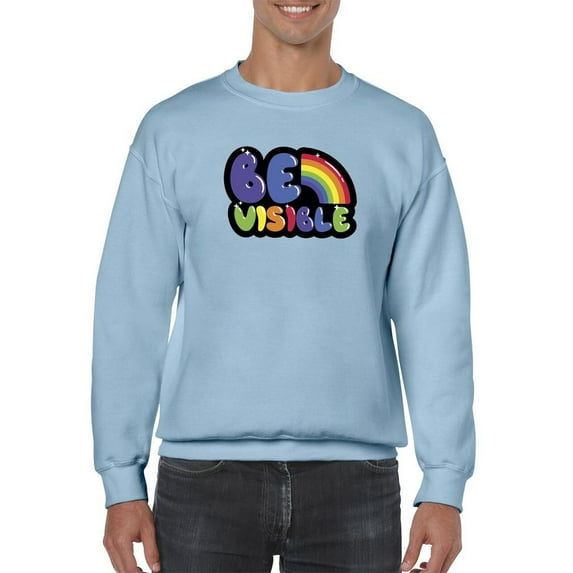 Be Visible Bubblegum Banner Sweatshirt Men -Smartprints Designs, Male XX-Large