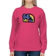thumbnail image 1 of Be Visible Bubblegum Banner Sweatshirt Women -Smartprints Designs, Female Small, 1 of 4