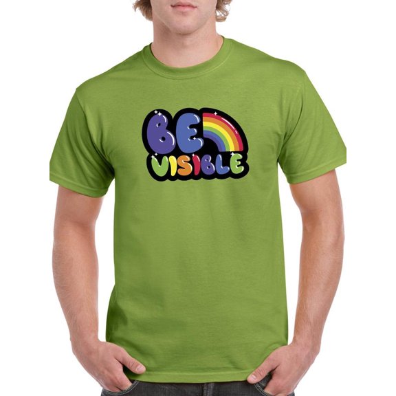 Be Visible Bubblegum Text T-Shirt Men -Smartprints Designs, Male Medium