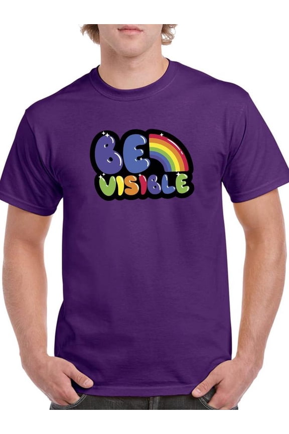 Be Visible Bubblegum Text T-Shirt Men -Smartprints Designs, Male Small